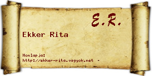 Ekker Rita névjegykártya