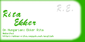 rita ekker business card